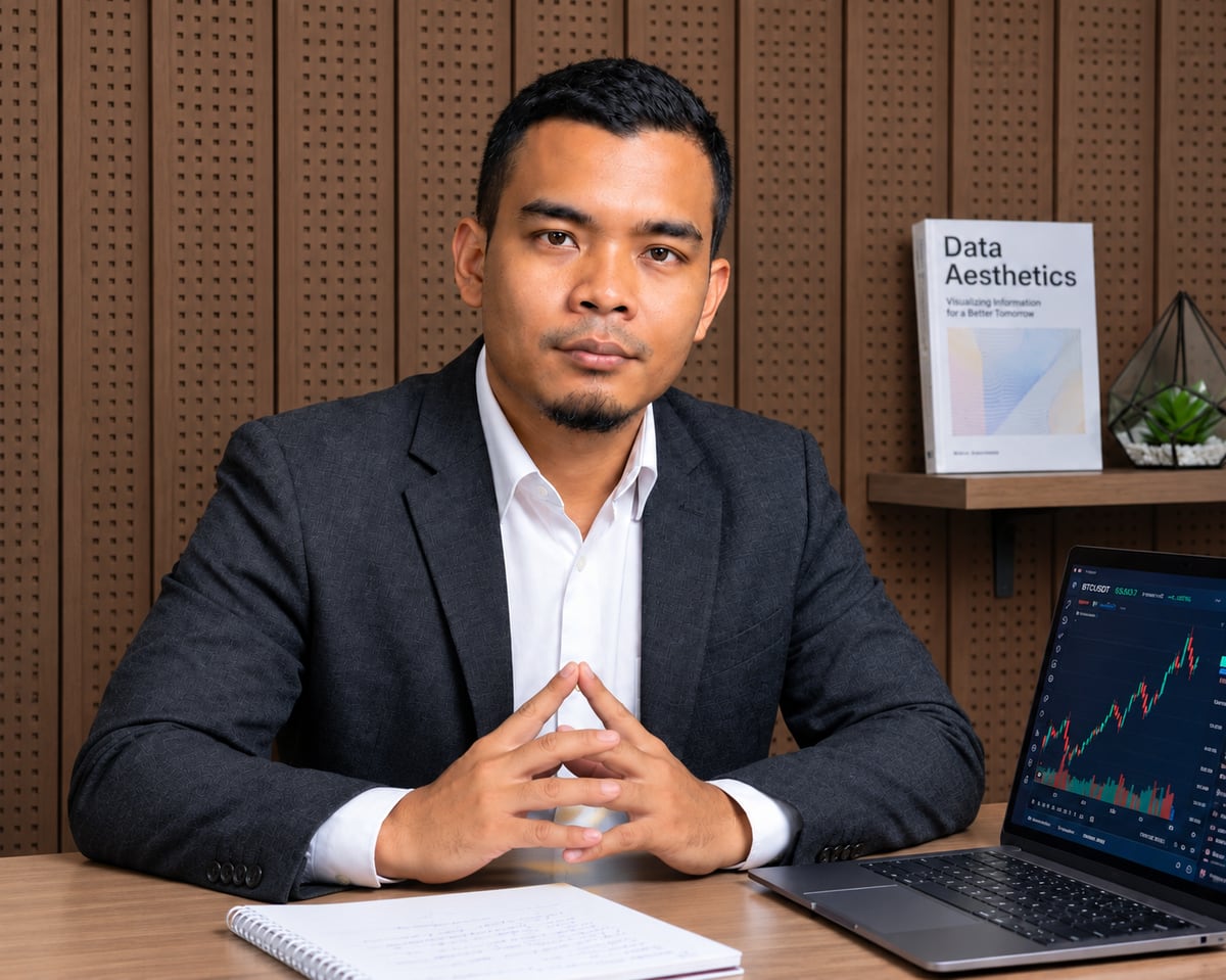 Wasroni (Choni), Business Visual Content Specialist, at his desk